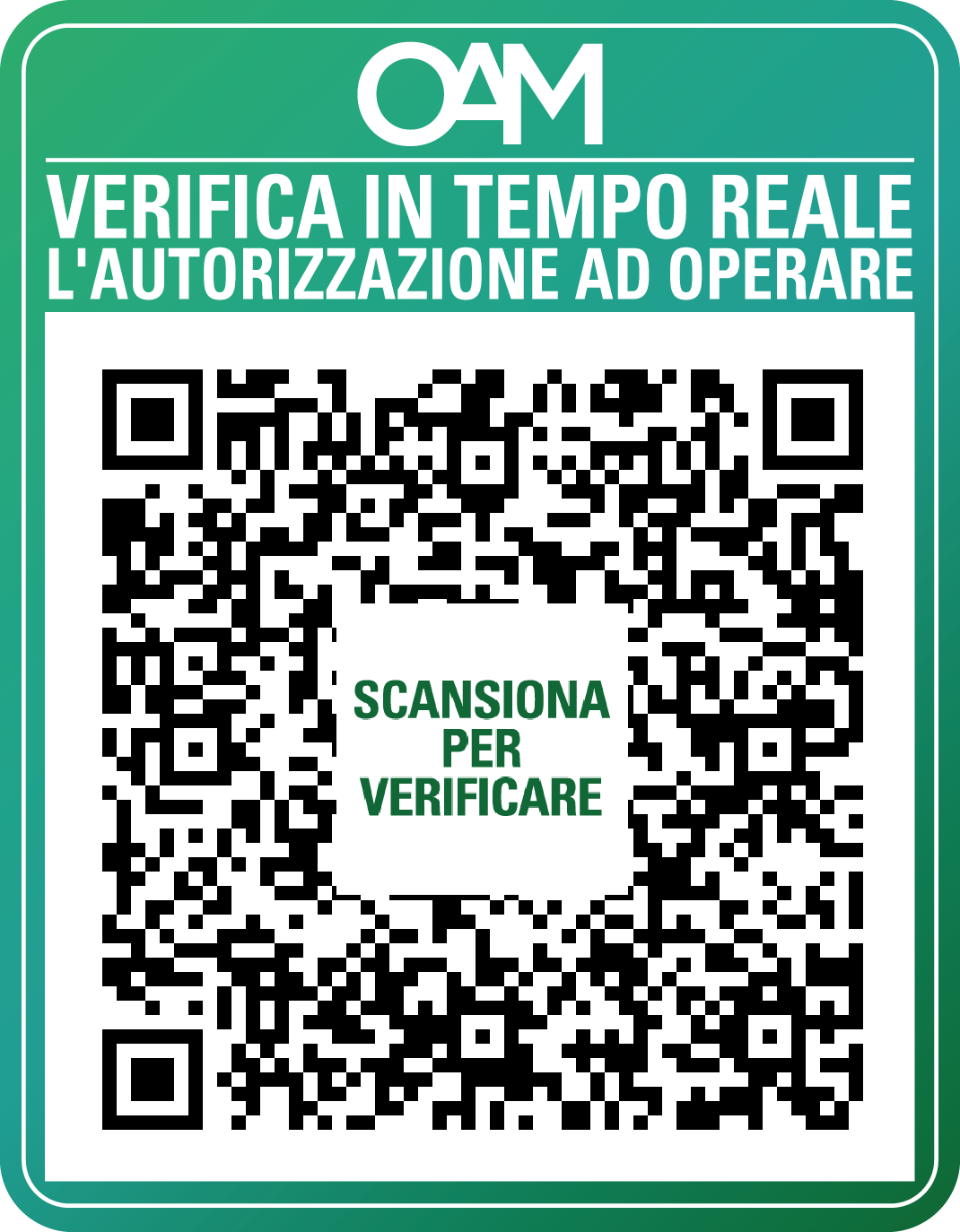 QR per verificare l'iscrizione OAM n. A16613